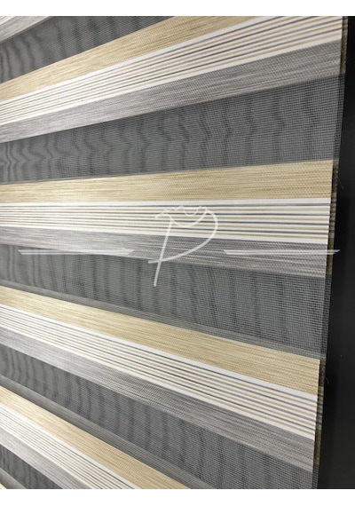 Zebra Perde Çift Renk Çiyan Desen Jakarlı Doku Çok Renkli