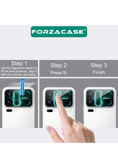 Forzacase Xiaomi 18 Pro Max İle Uyumlu Kamera Lens Koruyucu Temperli Cam Şeffaf - Fc378