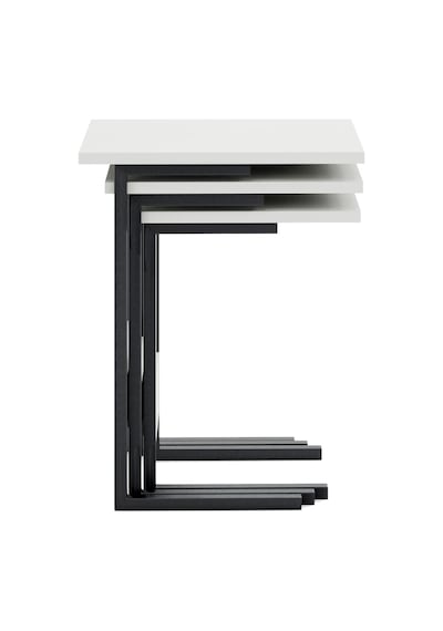 Zg3 Metal Zigon Sehpa 3'lü Beyaz