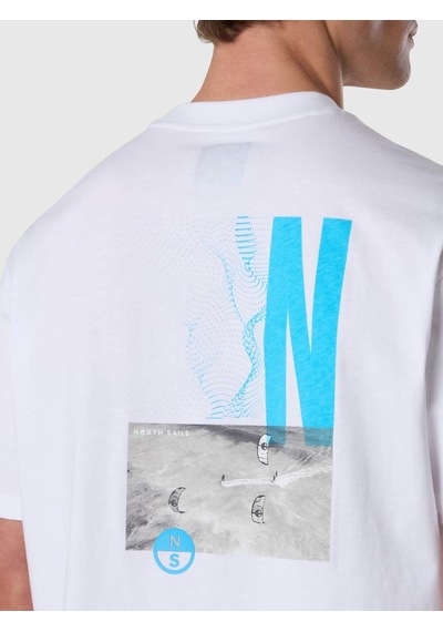 North Sails Kısa Kollu Baskılı Erkek T-shirt-33476 Beyaz