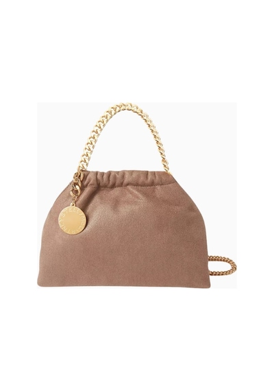 Stella Mccartney Mini Falabella Bej Renkli, Shaggy Deer Vegan Deri, Çekme Ipli Omuz Çantası
