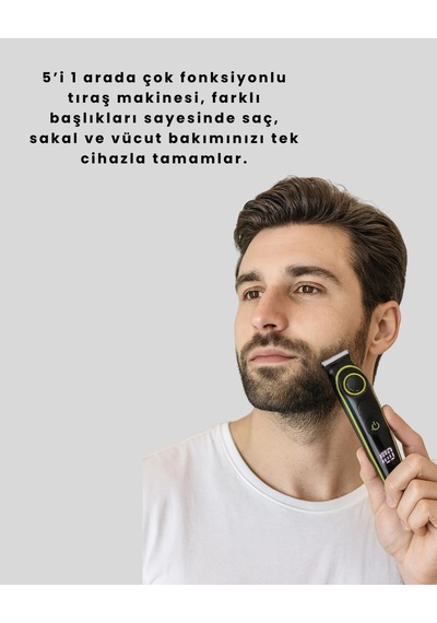 Ceylan Adam Profesyonel Erkek Saç Sakal Şekillendirme Ve Vücut Bakım Seti Şarjlı Tıraş Makinesi
