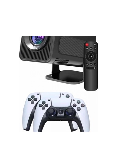 Çift Kollu Game Box Projeksiyon Cihazı Kumandalı Android Tv Ve Dahili Hoparlör