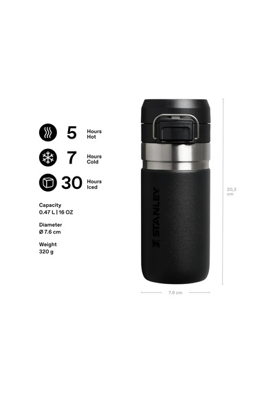 Tr Quick-flip Termos 0.47 Litre - Siyah Paslanmaz Çelik Diğer