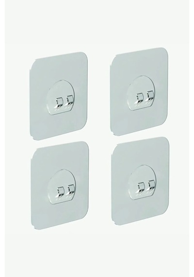 4 Adet Süper Güçlü Yapışkanlı Sticker 7x7cm/ Askı Tutucu Sticker Yapışkan Bant/ Banyo Şeffaf Diğer