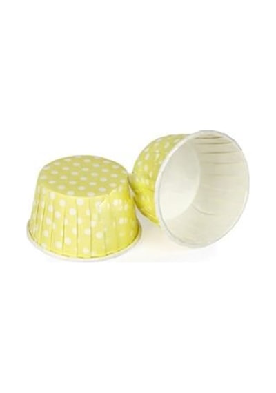 Cupcake Kalıbı Orta Boy 50x39 Mm 50 Adet Puantiyeli Sarı