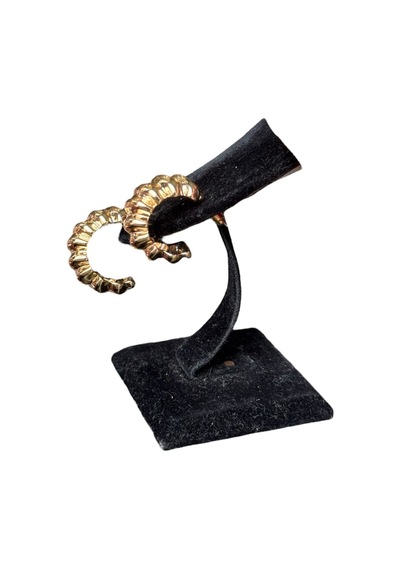 Gold Burgulu Halka Çelik Küpe Sarı