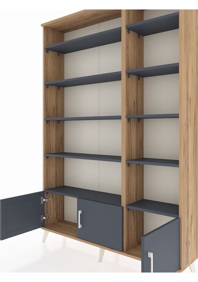 Arges Dolap 10 Raflı 3 Kapaklı 132x30x195 Çam-antrasit/antrasit Antrasıt/antrasıt Arges Dolap 10 Raflı 3 Kapaklı 132x30x195 Çam-antrasit/antrasit Antrasıt/antrasıt