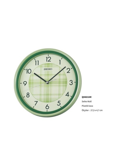Seiko Qha016m Yeşil Renkli Plastik Kasa Quartz Mekanizmalı Duvar Saati Çok Renkli