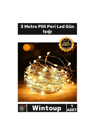 Led Dekoratif Şık Esnek Sarmaşık Aydınlatma Sıcak Sarı Dekorasyon 3 Metre Pilli Peri Led Gün Işığı Diğer