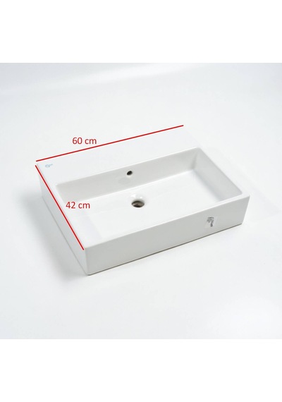 Ideal Standard - Plain 60x42 Cm Tezgah Üstü Lavabo, Bataryalı-bataryasız Kullanım - Z250701- Beyaz