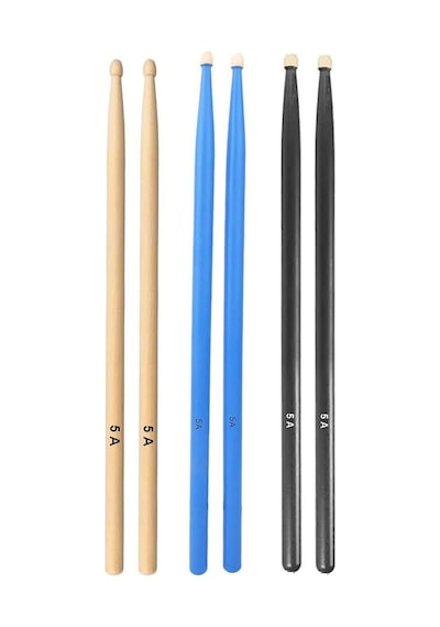 Chroma Baget - Davul - 3 Çift Bateri Bageti Drumsticks 5a Pürüzsüz Yüzey Renkli