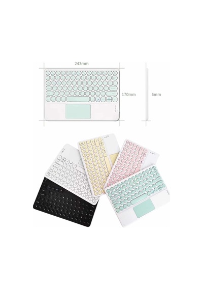 Hubrendy Tekno Touchpad Tüm Cihazlara Uyumlu Bluetooth Klavye Touchpad Slim Kablosuz Wifi Q Klavye