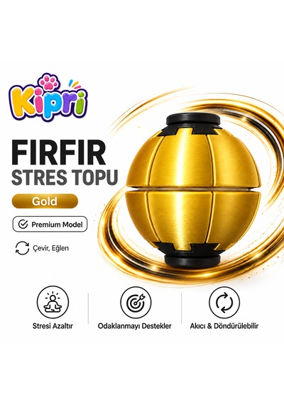 Spinner Ball Rulmanlı Fırfır Stres Topu Bas-çevir 3d Baskı Fidget Oyuncak - Gold