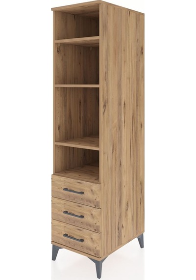Kronos Dolap 4 Raflı 3 Çekmeceli 44x59x182 Çam-çam Atlas Çam