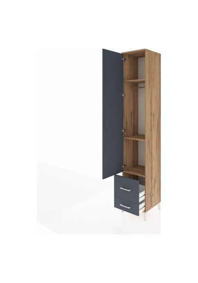 Hyperion Dolap 3 Raflı 2 Çekmeceli Tek Askılı 44x44x243 Çam-antrasit Aytası Hyperion Dolap 3 Raflı 2 Çekmeceli Tek Askılı 44x44x243 Çam-antrasit Aytası