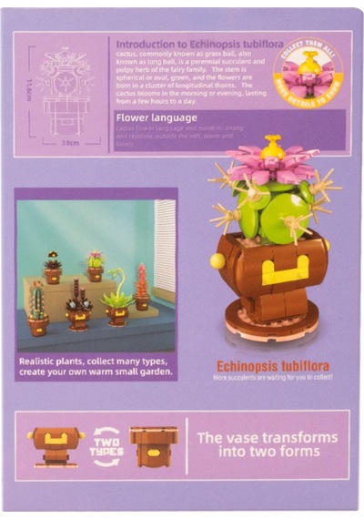 Building Block Flower 181 Parça Kaynana Topuzu Kaktüsü