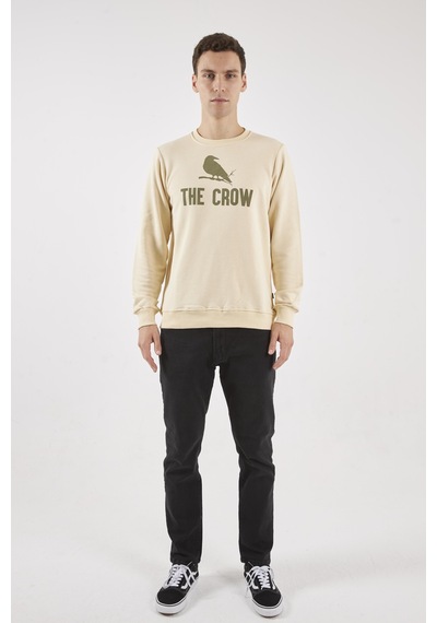 The Crow Zoom Ekru O-yaka Sweatshırt Ekru