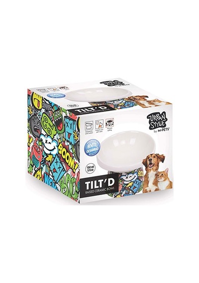 M-pets Urban Style Seramik Kedi Mama Ve Su Kabı Color Mix 150 Ml 10,5x10,6x8 Cm 244-51022.01