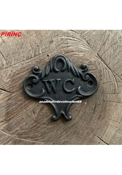 Dmr Vintage Pirinç Siyah Renk Wc Tabelası Wc Yön İşareti Tuvalet Yön Tabelası 10cm