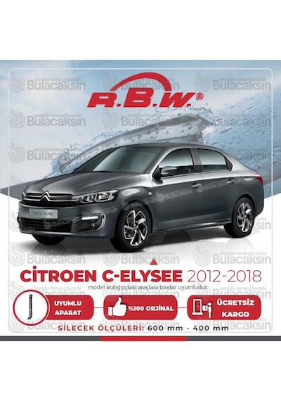 RBW Citroen C-Elysee 2012 - 2018 Ön Muz Silecek Takım
