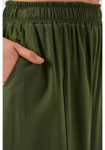 Bigdart Kadın Beli Lastikli Bol Paça Pantolon 30087 - Haki