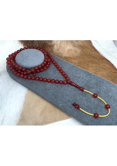 Tesbihci Bordo Küre Model Sıkma 99 Lu Kehribar Tesbih
