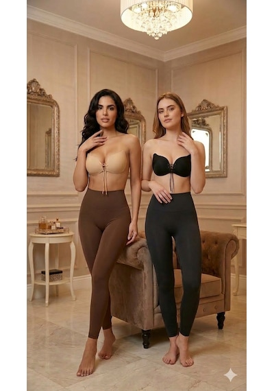 Trend Dokunuş Kadın 2'li Ten-siyah Şekillendirici Dolgusuz Toparlayıcı Ve Yapışkanlı Sütyen Siyah - Ten Trend Dokunuş Kadın 2'li Ten-siyah Şekillendirici Dolgusuz Toparlayıcı Ve Yapışkanlı Sütyen Siyah - Ten