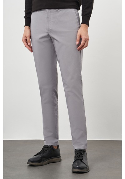 Morven Erkek Gri Pamuk Yan Cep Slim Fit Chino Pantolon 25ks003001100 Gri