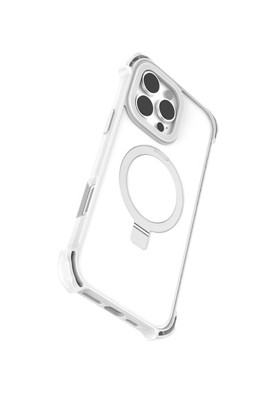 Apple Uyumlu iPhone 16 Pro Max Kılıf Magsafe Şarj Özellikli Raptic Dual Serisi Şeffaf Standlı Kapak Şeffaf