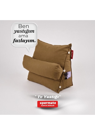Xpermate Sırt, Bel, Boyun Destekli TV Okuma Yastığı Ameliyat Sonrası Kahverengi
