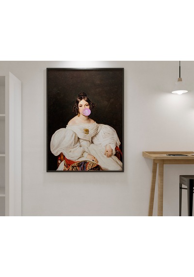 Sakız Temalı Portre Sanat Baskısı: Sıradışı Barok Duvar Dekoru Yazdırılabilir