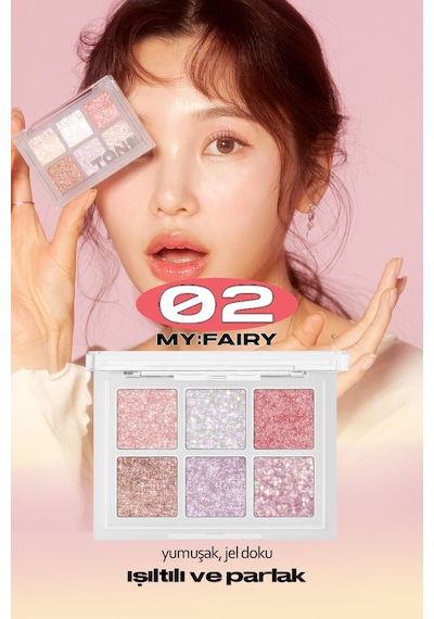 About Tone 6’Lı Yoğun Glitter Paleti Oh My Glitter Pop 02 My Fairy 02 My Faıry