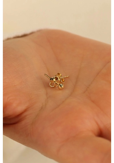 14 Ayar 1.5mm Top Altın Küpe