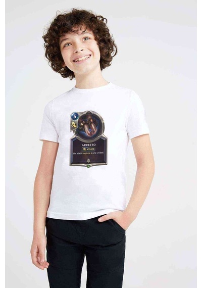 Tshirthane Arresto Veloz Baskılı Unisex Çocuk Beyaz T-Shirt