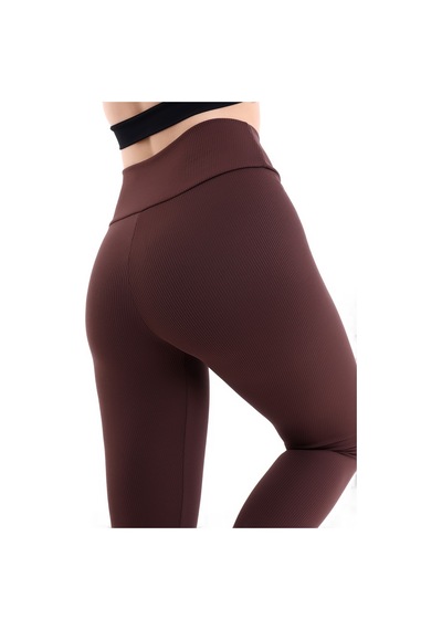 Winmoda34 Şardonlu Fitilli Kadın Termal Tayt Kahve