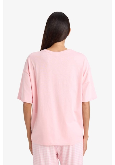 Defacto Baskılı Kısa Kollu Pijama Üstü G1720ax26sppn149 Pembe-pn149