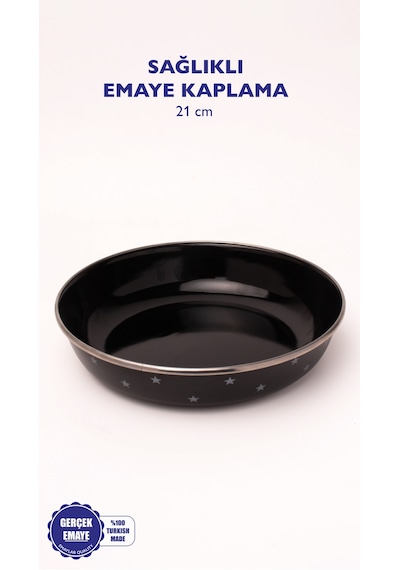 Star Emaye Bowl Tabağı - Bowl Kase - Salata Kasesi - Sunum Kasesi 21cm