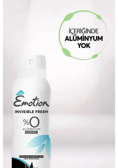 Jenerik Emotion Invisible Fresh Black & White Kadın Deodorant 150ml Vegan, Leke Bırakmaz