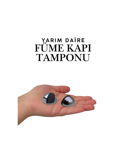 Füme Yarım Daire Yapışkanlı Kapı Tamponu Kapı Stoperi Metal Kapı Stopu Durdurucu Kapı Kolu Koruyucu
