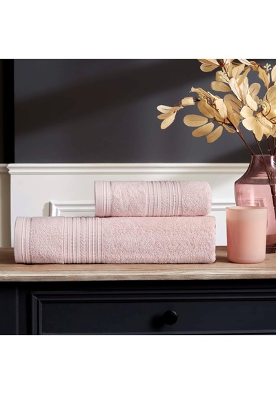 Bamboo Rail Düz%60 Pamuk%40 Bambu Banyo Havlusu, Pembe, 50x90 Cm S Diğer
