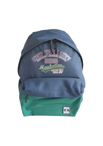 Bear&deer Manhattan Okul Sırt Çantası Lacivert-yeşil Cn0198 Desenli