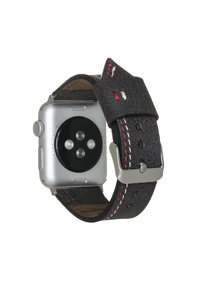 Bouletta Apple Uyumlu  Watch Deri Kordon 42-44-45 MM Dikişli Siyah