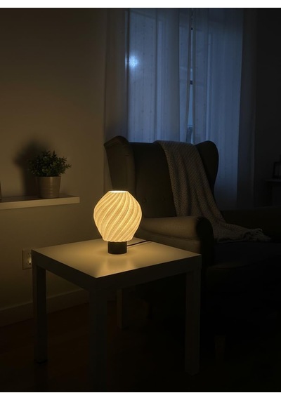 Designobee Lalezar Mermer Görünümlü Lamba- Modern Masa Ve Gece Lambası Ambiyans Lambası, Dekoratif Led Abajur,