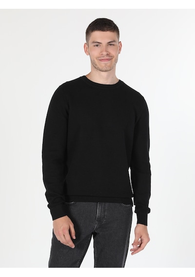Colin's Colins Regular Fit Bisiklet Yaka Erkek Siyah Kazak 001