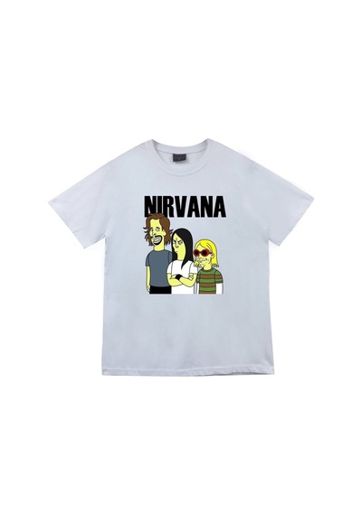 Stoned&Fame Nirvana Baskılı T-shirt Beyaz