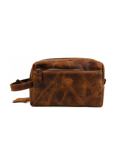 Alphaclub Bag Erkek Hakiki Deri Koyu Taba Fermuarlı El Ve Clutch Çanta Model 897