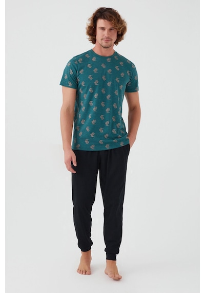 Arnetta 2504 Palm Tree Erkek Kısa Kol Pijama Takım 001