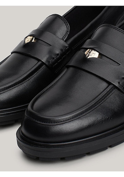 Tommy Hilfiger Kadın Deri Loafer Ayakkabı Fw0fw08029bds Siyah