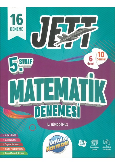 Ünlüler Karması 5. Sınıf Jett Matematik 16 Deneme Seti